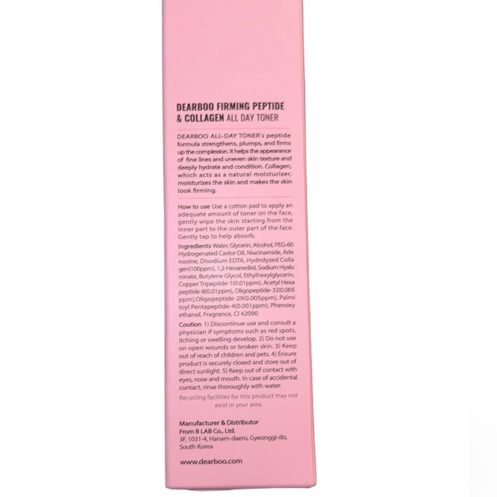 Dearboo Firming Peptide and Collagen All Day Toner - Picture 2 of 3